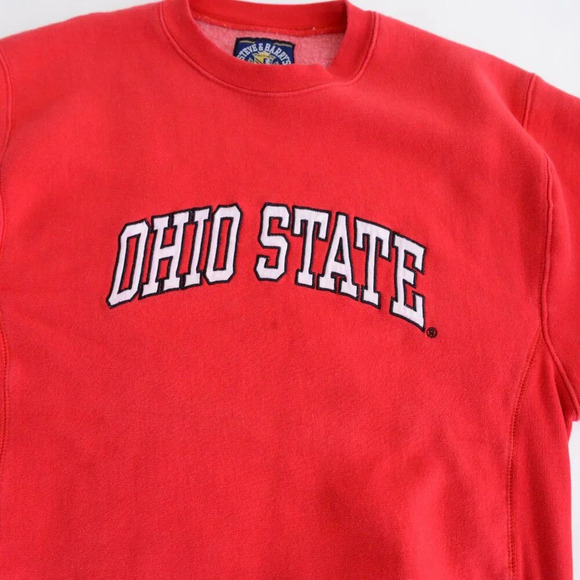 Vintage  Steve And Barry's Outfitters Ohio State Collegiate Red Crewneck Sweater - Picture 8 of 11